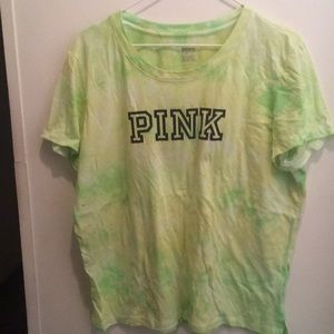 PINK green tie dye shirt